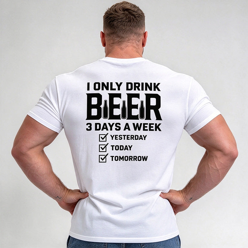 Beer Fun List Back Print Short-Sleeve T-Shirt