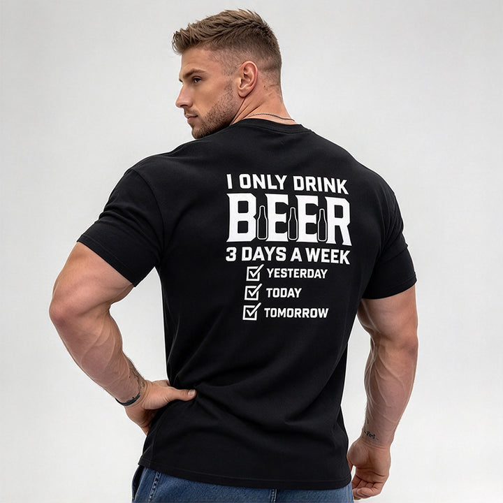 Beer Fun List Back Print Short-Sleeve T-Shirt