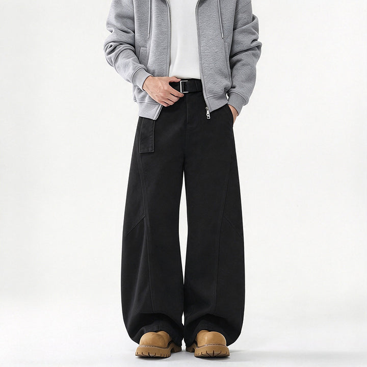 American retro loose-fitting curved trousers