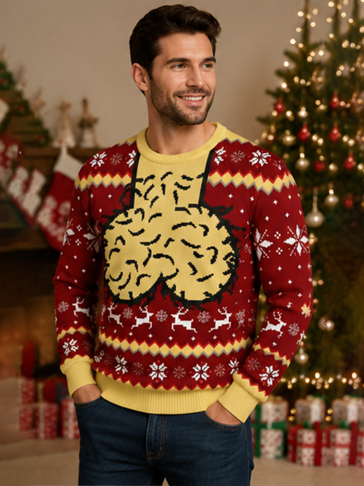 Funny holiday graphic crewneck sweatshirt