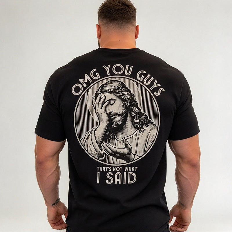 OMG YOU GUYS Fun Pattern Short-Sleeve T-Shirt