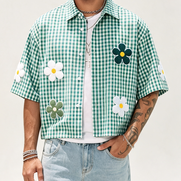 Oversized Short Sleeve Open Front Casual Shirt