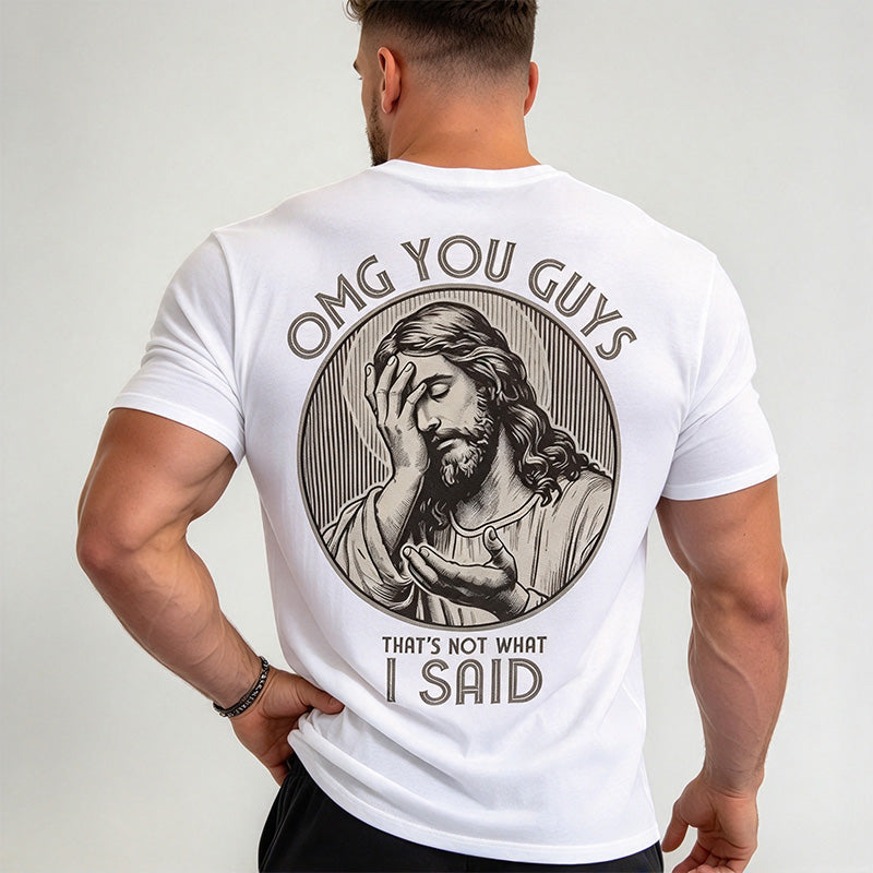 OMG YOU GUYS Fun Pattern Short-Sleeve T-Shirt