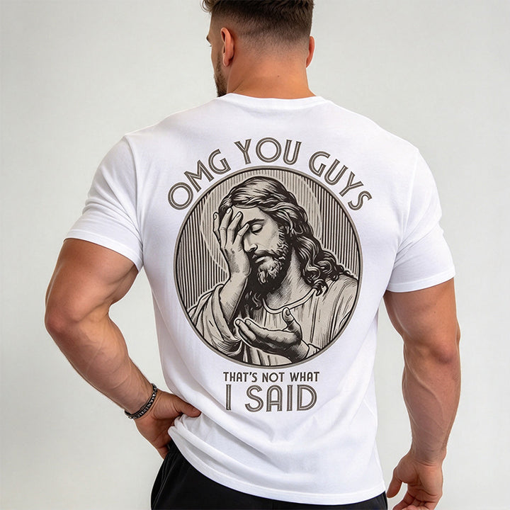 OMG YOU GUYS Fun Pattern Short-Sleeve T-Shirt