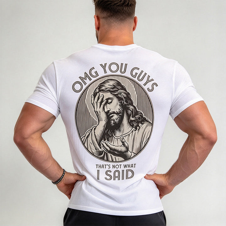 OMG YOU GUYS Fun Pattern Short-Sleeve T-Shirt