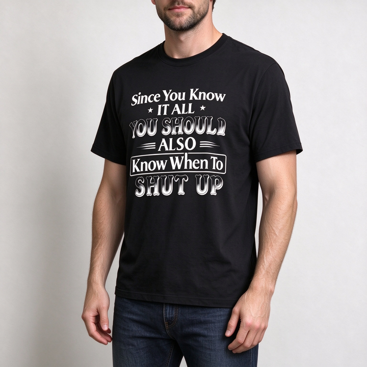 Witty Text Print Everyday Short Sleeve Tee