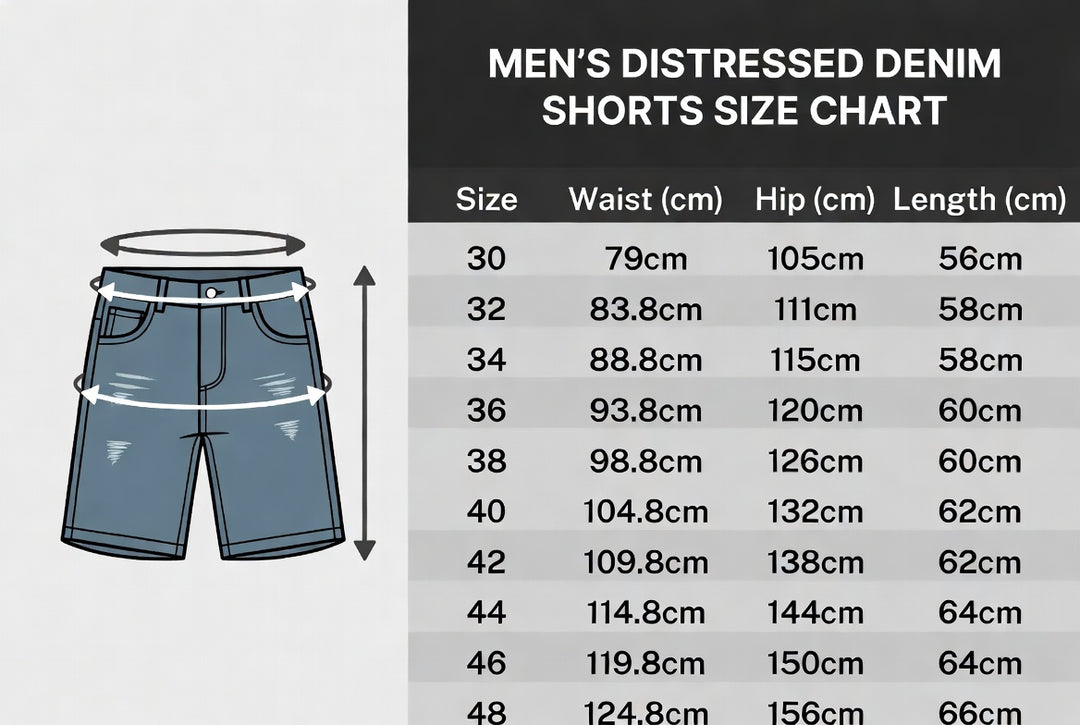 Retro punk ripped five-point straight leg denim shorts