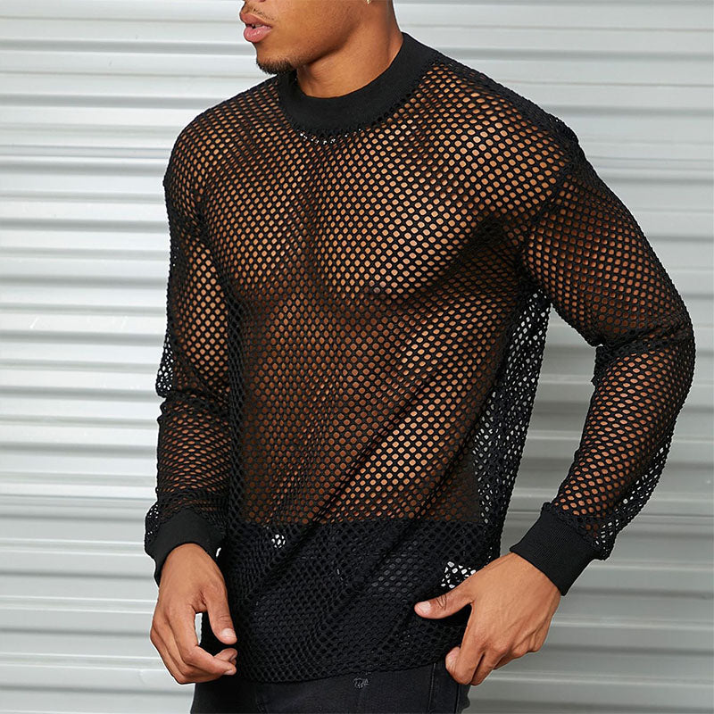 Long-sleeve mesh cutout base layer