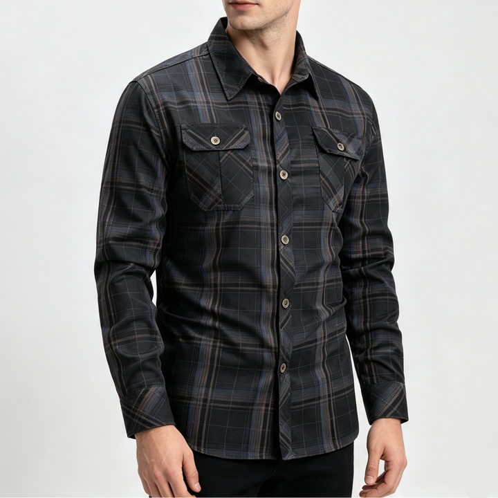 Men Plaid Long Sleeve Work Shirt