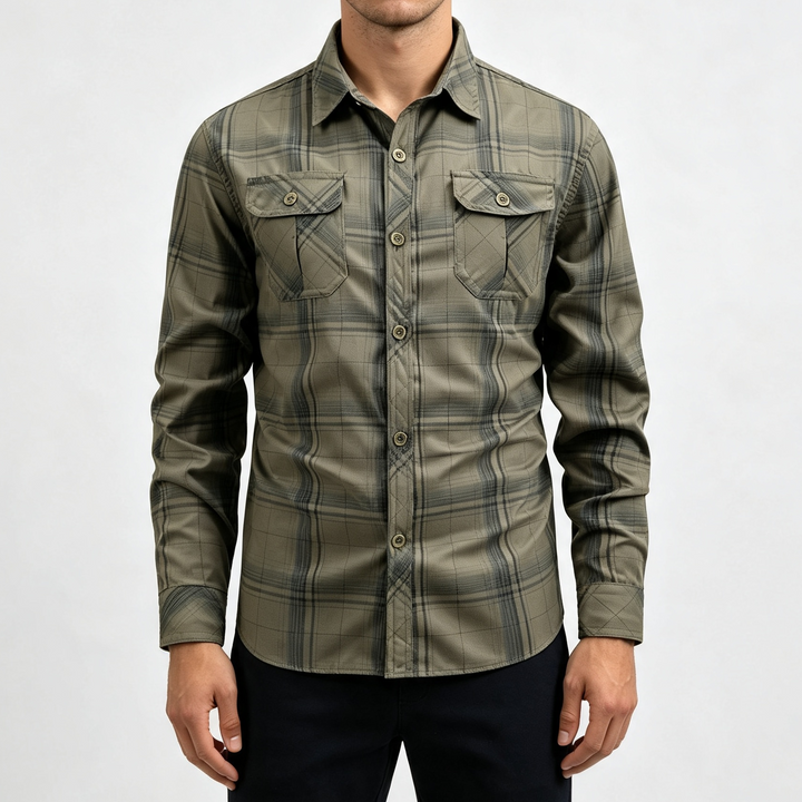 Men Plaid Long Sleeve Work Shirt