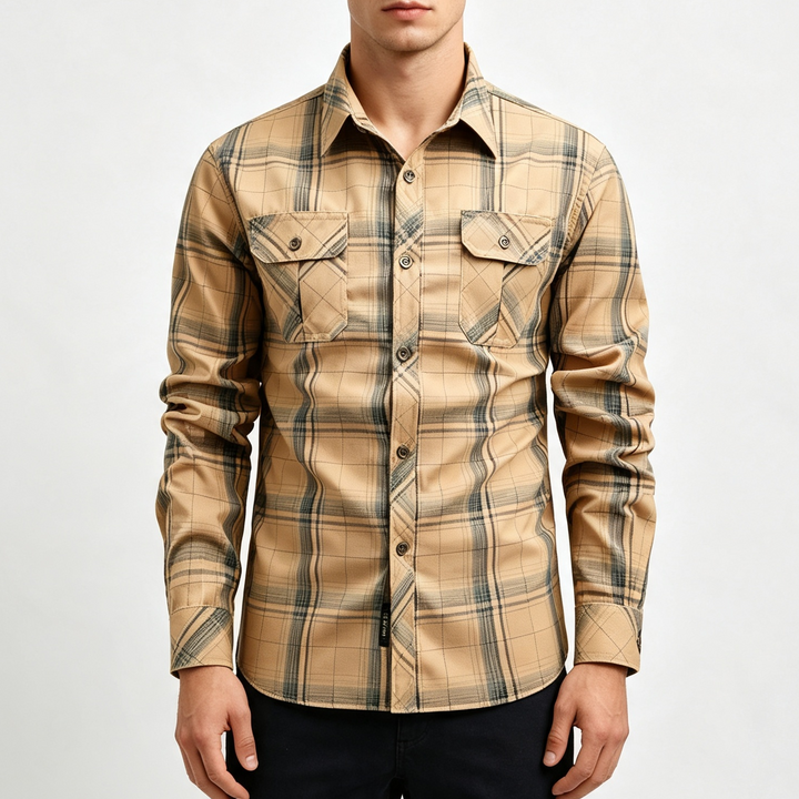 Men Plaid Long Sleeve Work Shirt