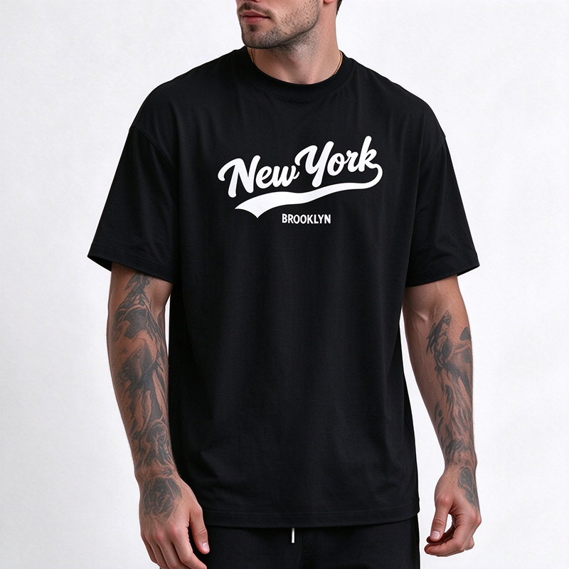 Mens Oversized Short Sleeve Print Tee