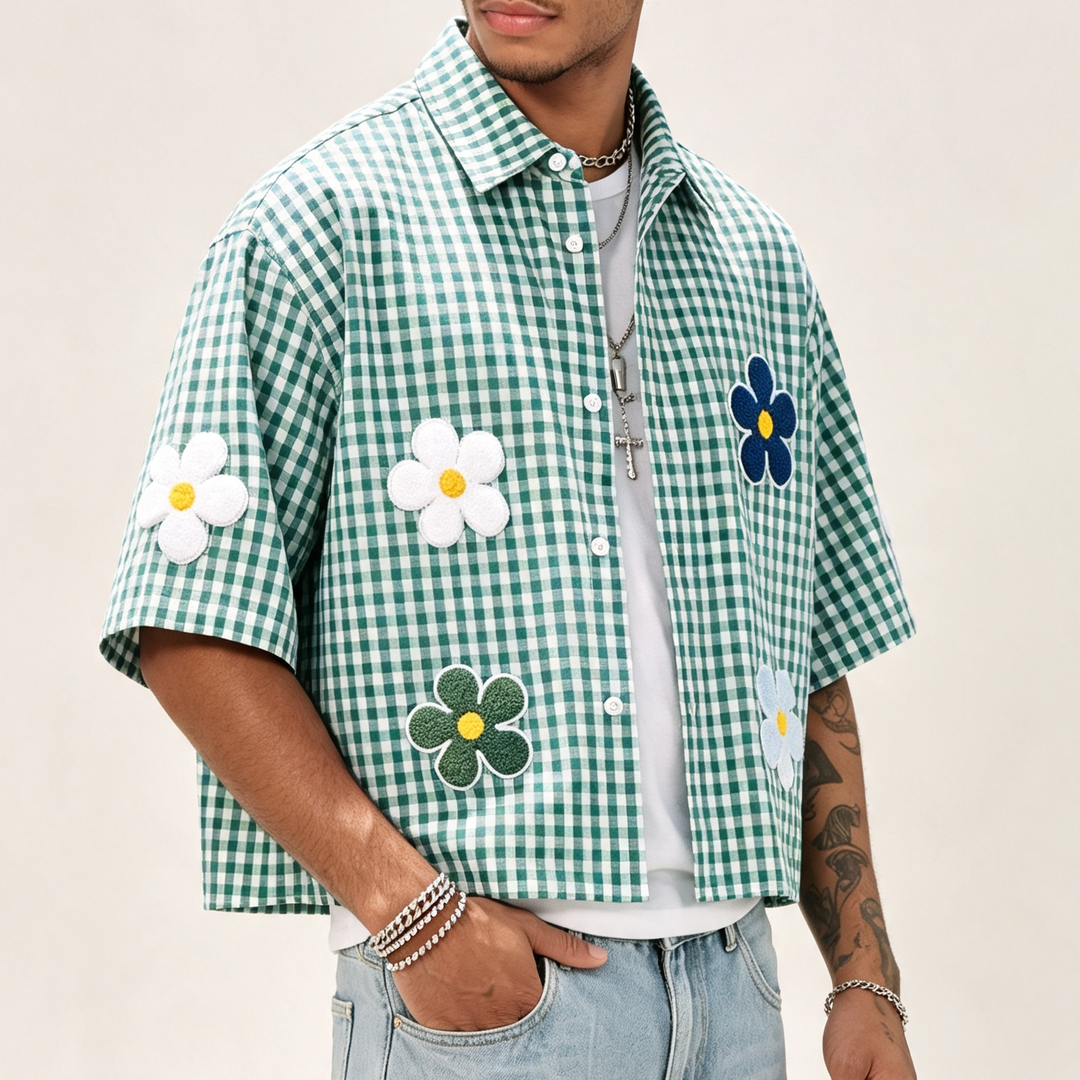Oversized Short Sleeve Open Front Casual Shirt