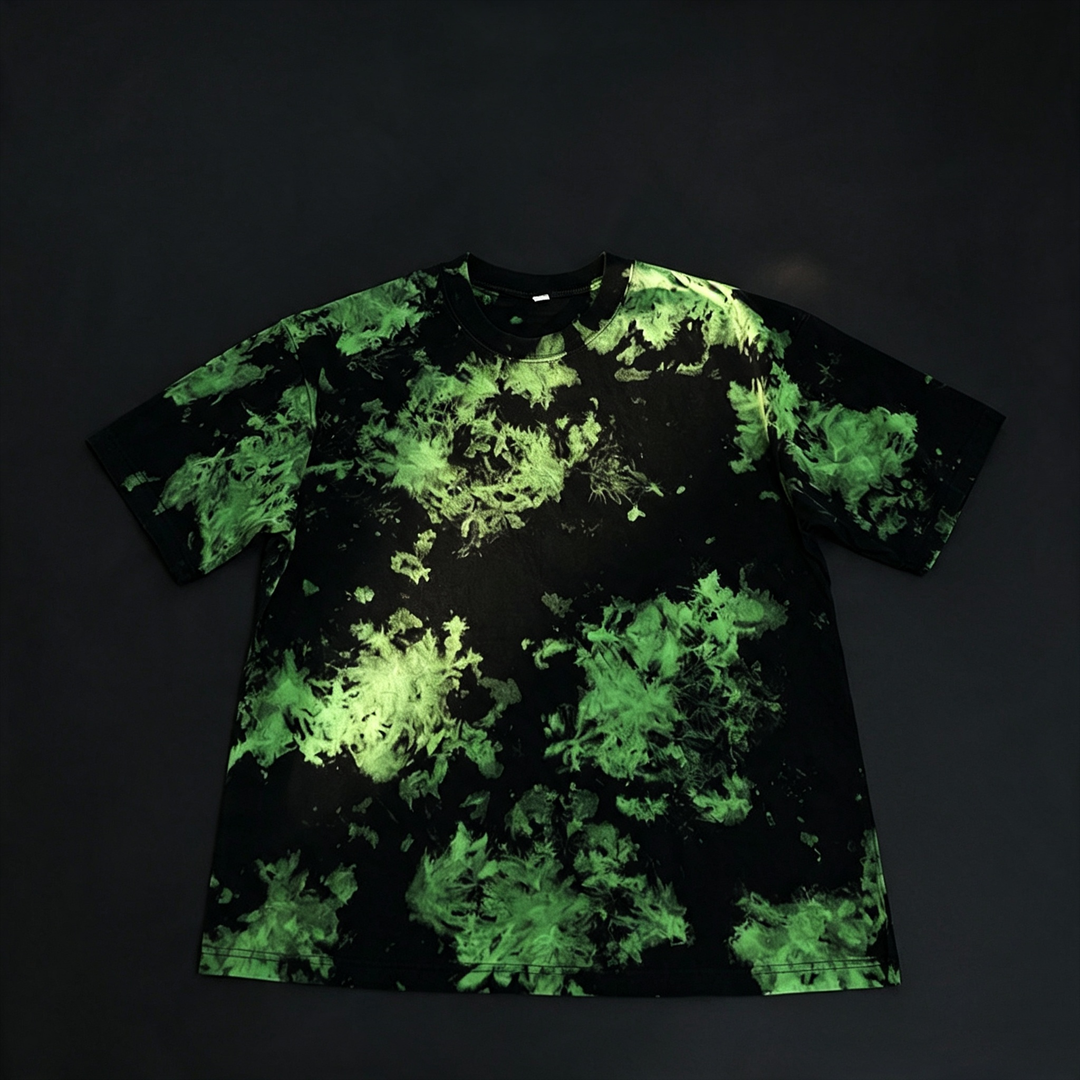 Distressed print tie-dye t-shirt
