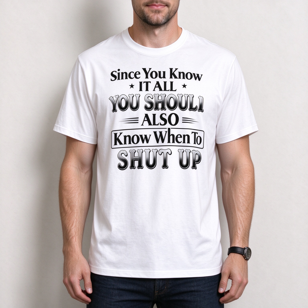Witty Text Print Everyday Short Sleeve Tee