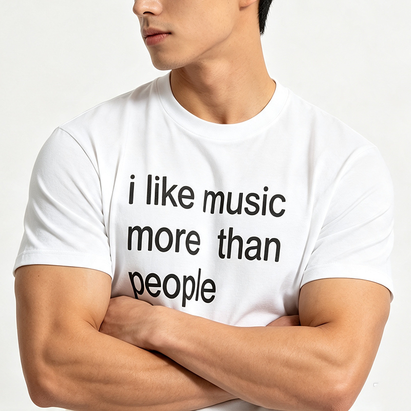Funny Quote Unisex Cotton T-Shirt – I Like Music More Than People