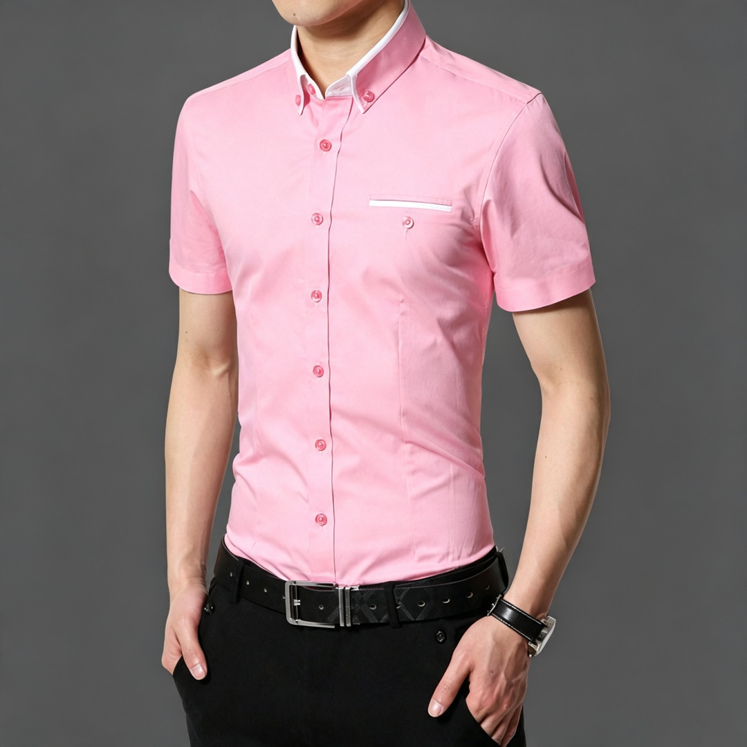 Slim-fit short-sleeved shirt