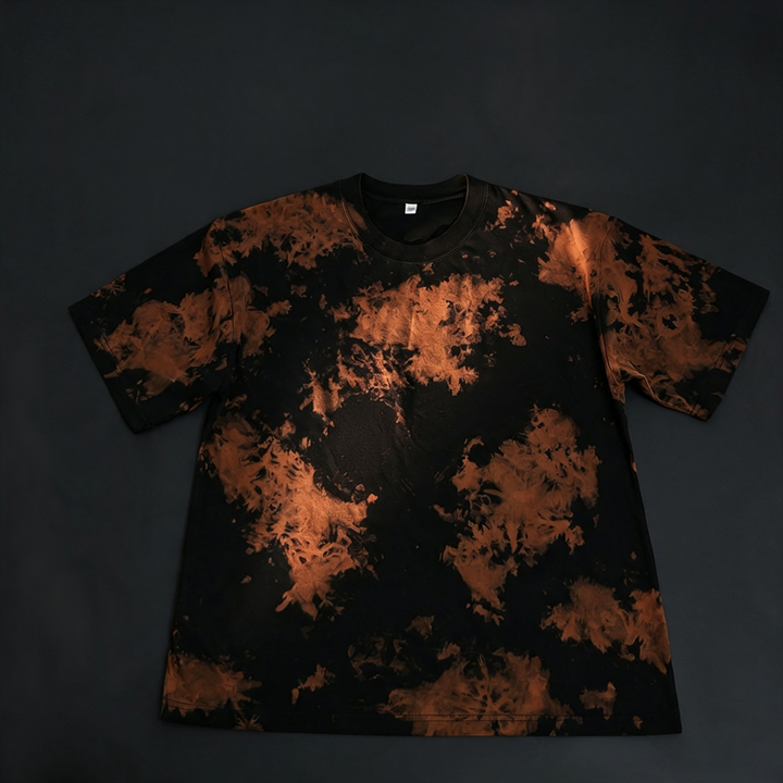 Distressed print tie-dye t-shirt