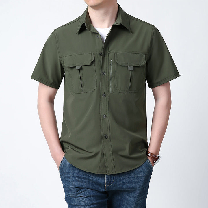 Quick-drying workwear casual short-sleeved shirt