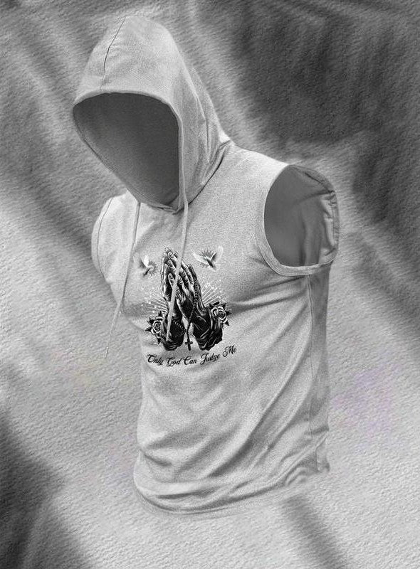 "Only God can judge me" sleeveless hoodie