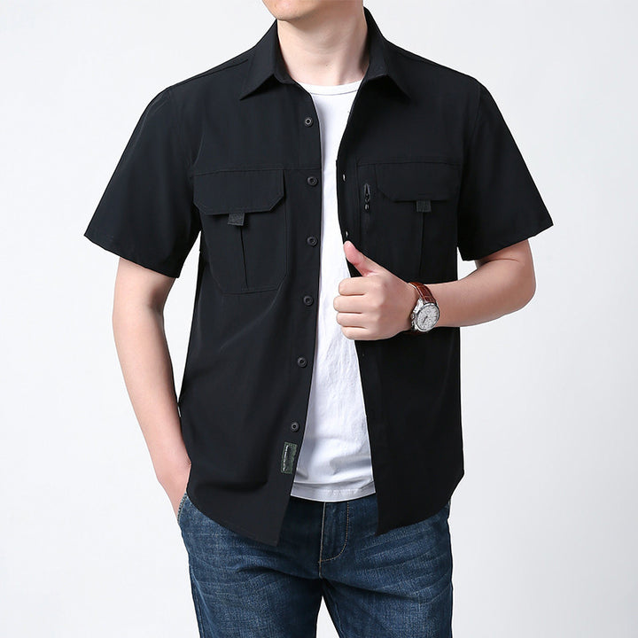 Quick-drying workwear casual short-sleeved shirt