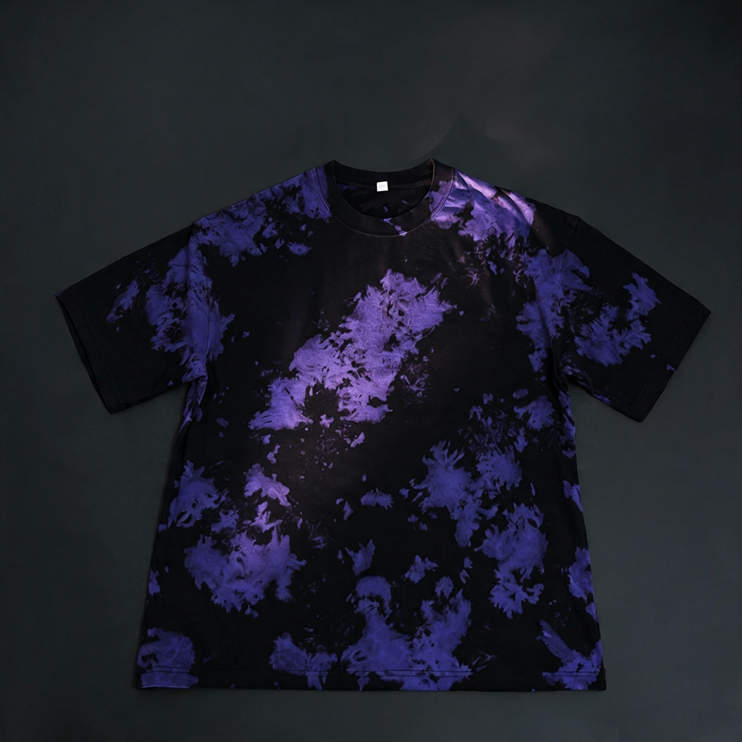 Distressed print tie-dye t-shirt