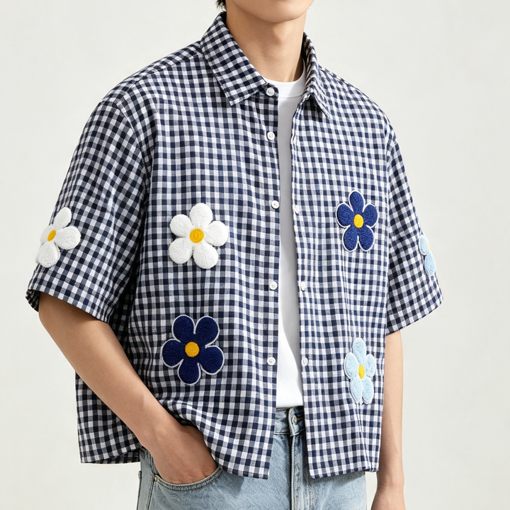 Oversized Short Sleeve Open Front Casual Shirt