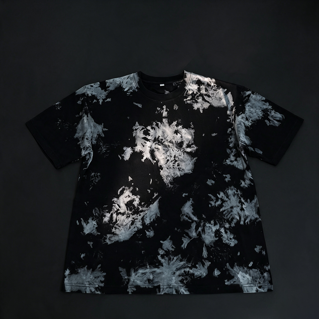 Distressed print tie-dye t-shirt