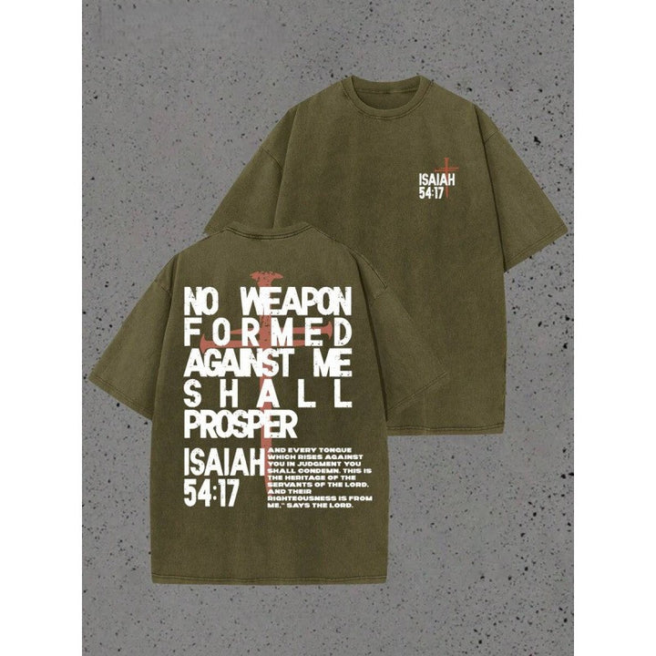 100% Cotton Retro Distressed High Street Printed Short-Sleeve T-Shirt
