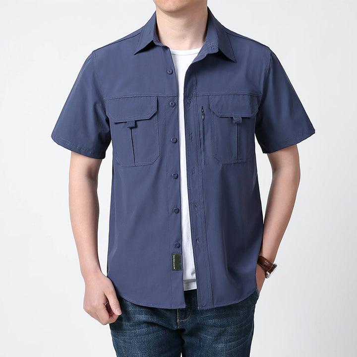 Quick-drying workwear casual short-sleeved shirt