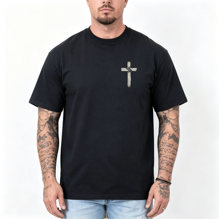 Double Sided Faith Quote Cotton T-Shirt