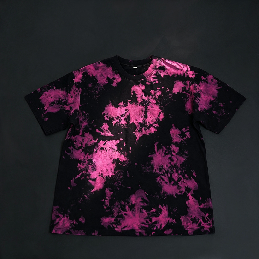 Distressed print tie-dye t-shirt