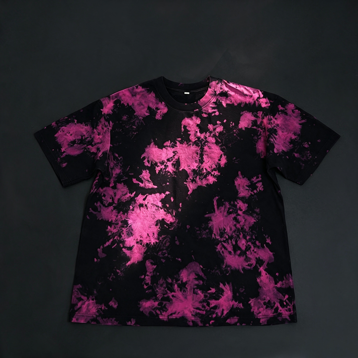 Distressed print tie-dye t-shirt