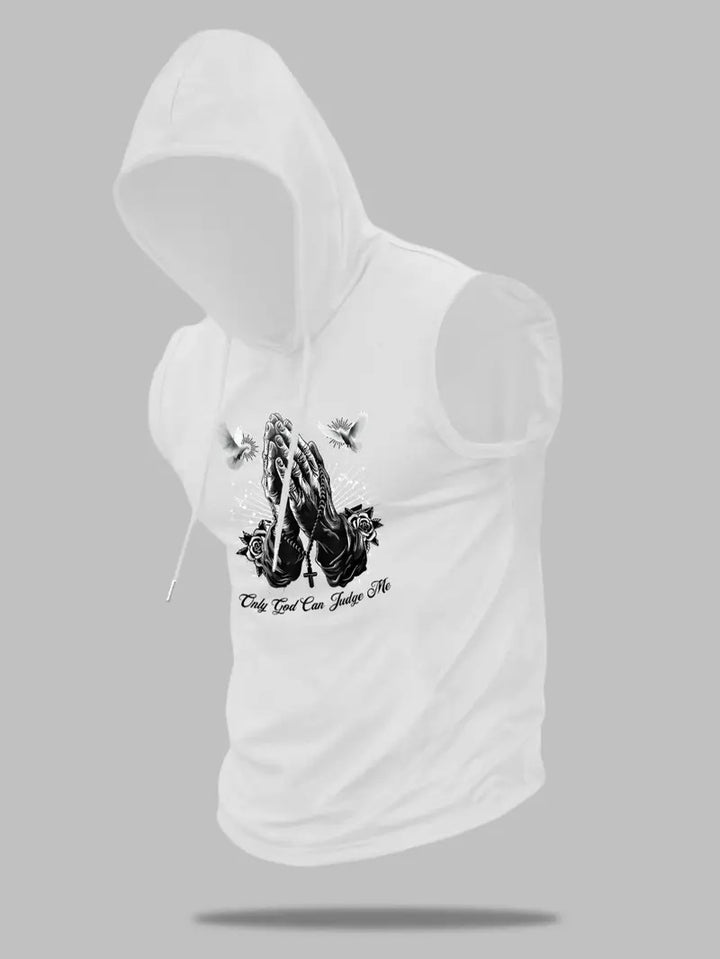 "Only God can judge me" sleeveless hoodie