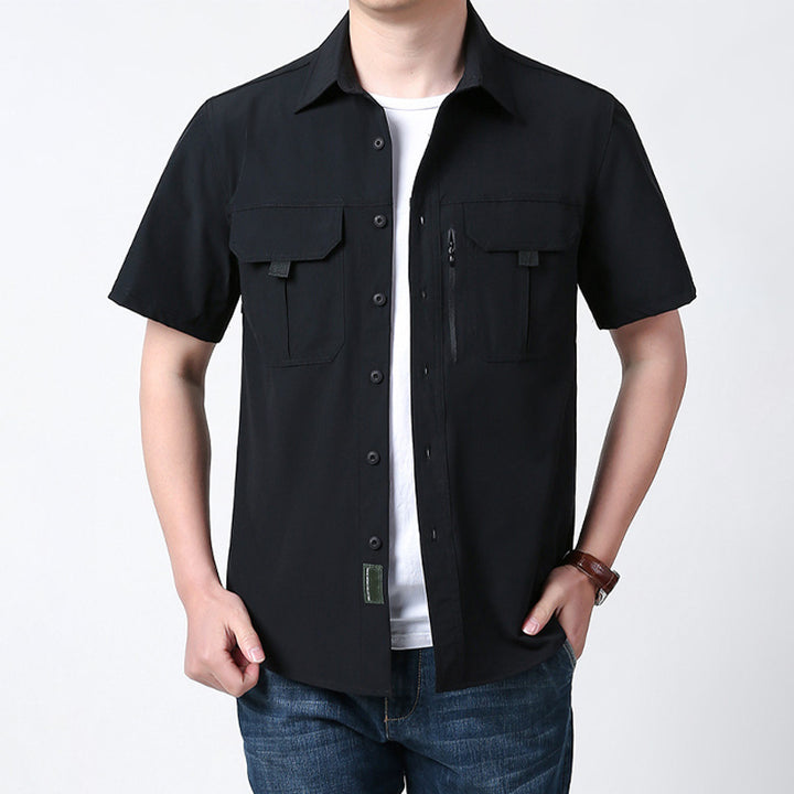 Quick-drying workwear casual short-sleeved shirt