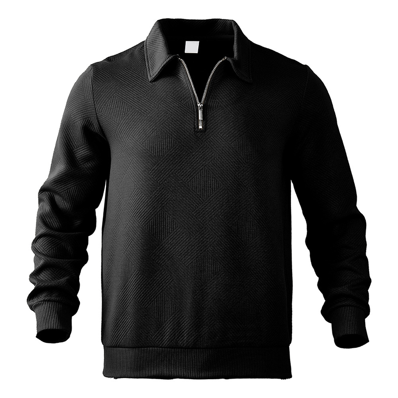 Half-Zip Jacquard Polo Sweatshirt