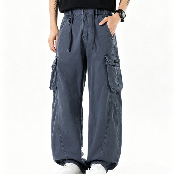 Loose Fit Multi‑Pocket Men Cargo Trousers