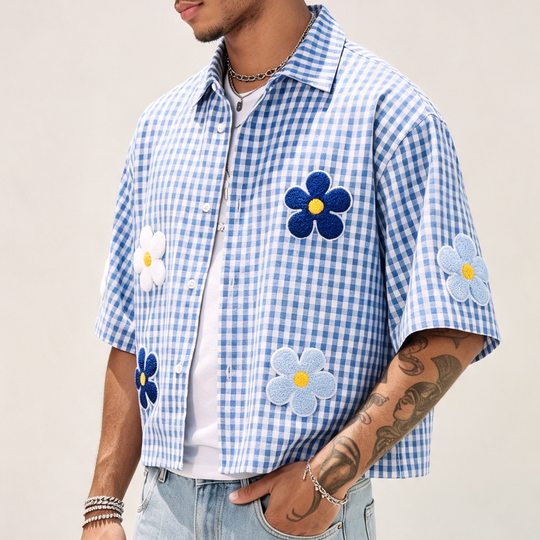 Oversized Short Sleeve Open Front Casual Shirt