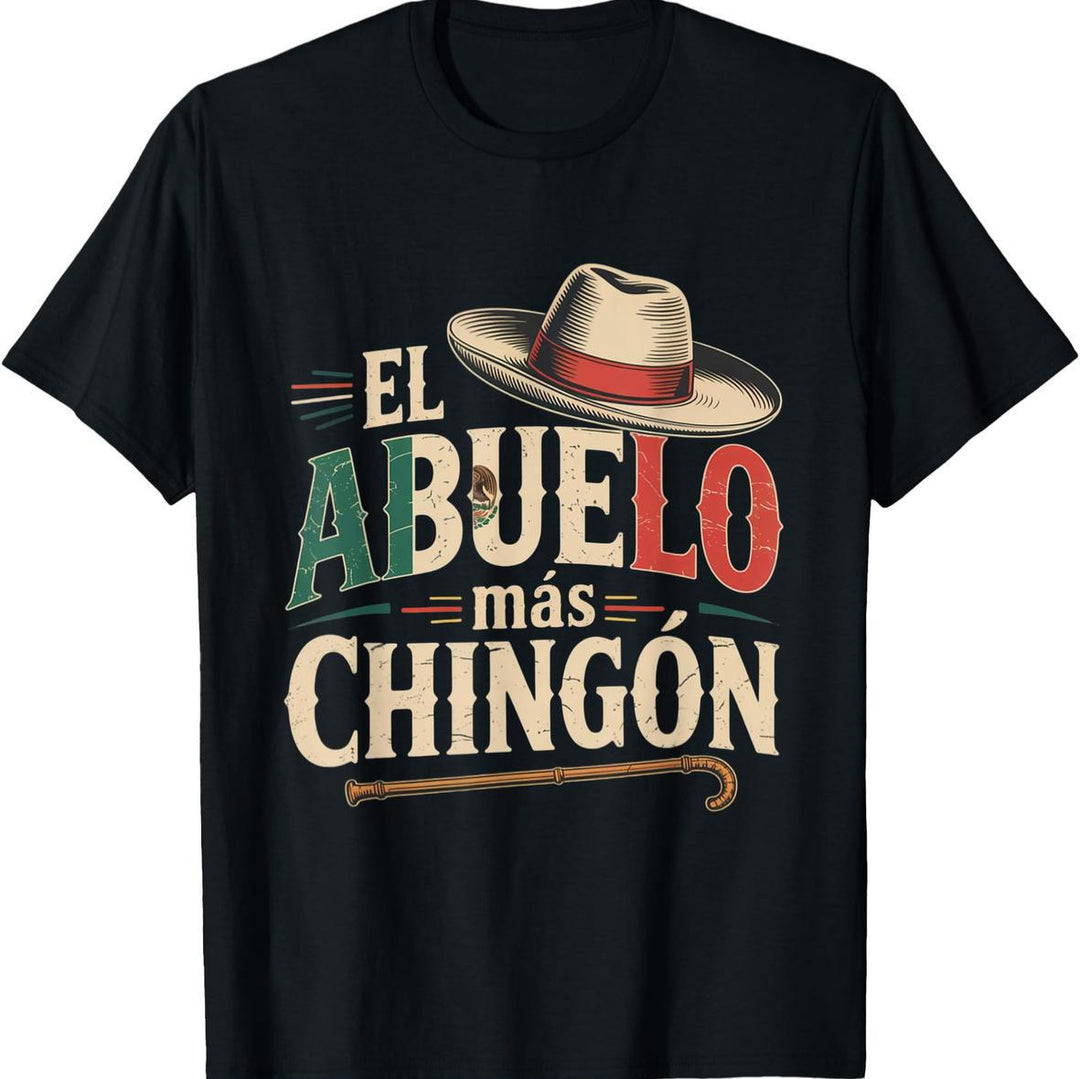 "El Abuelo Más Chingón" Retro Cotton Pattern T-shirt