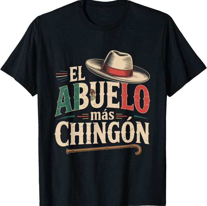 "El Abuelo Más Chingón" Retro Cotton Pattern T-shirt