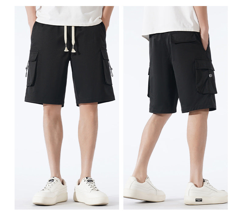 Casual trousers, summer straight leg, versatile five-point pants