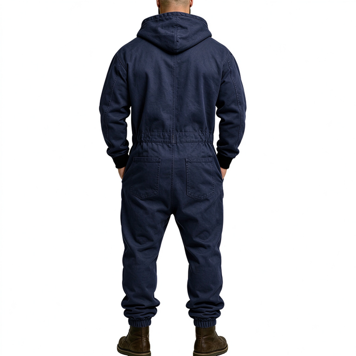 Fully zippered multi-pocket hip-hop jumpsuit