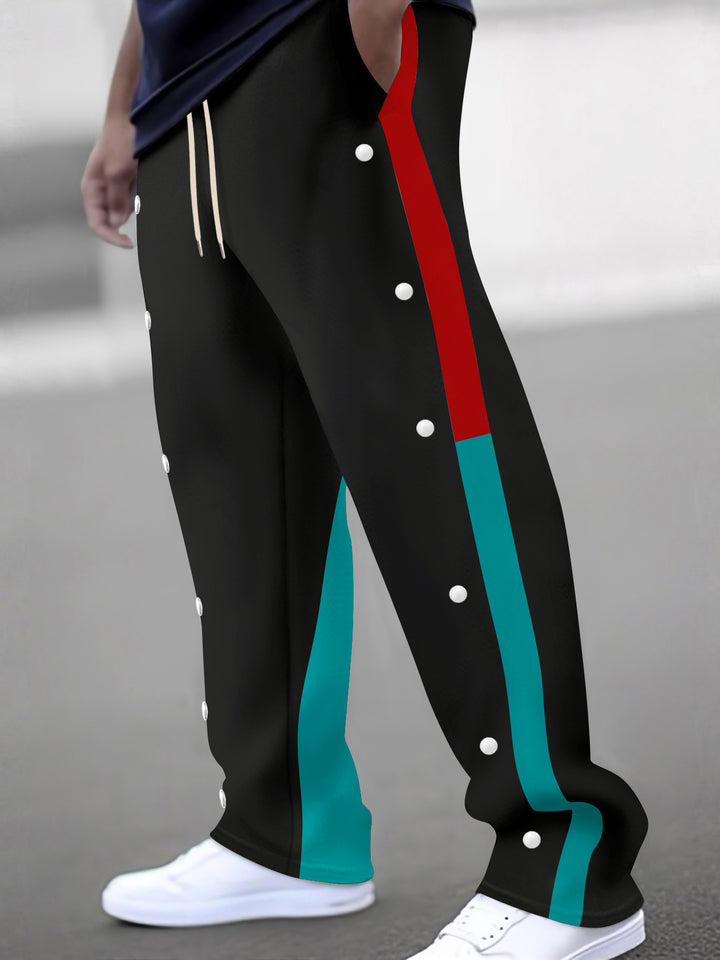 Men Spliced Straight Sweatpants