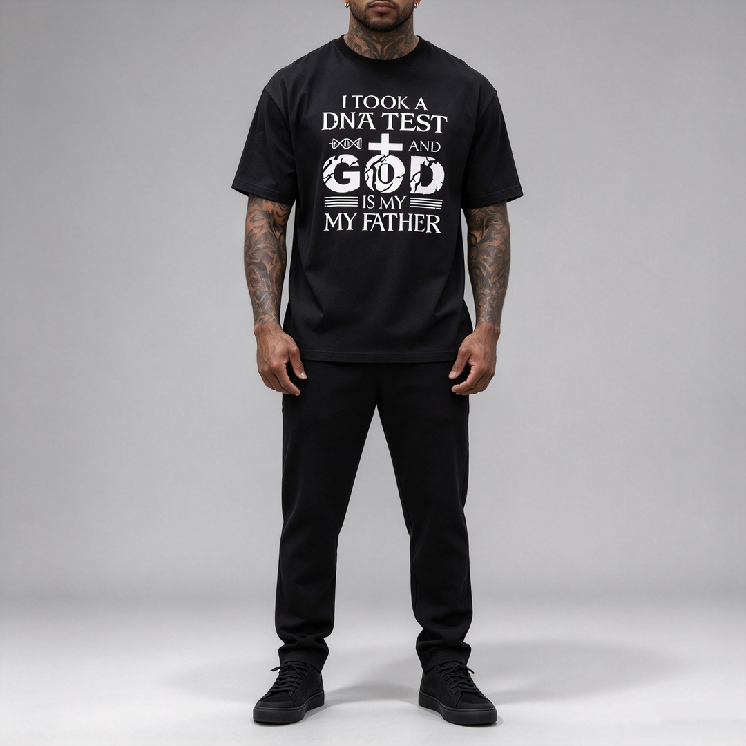 Retro DNA Cross Pattern T-Shirt