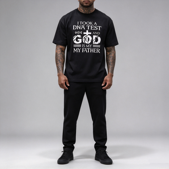 Retro DNA Cross Pattern T-Shirt