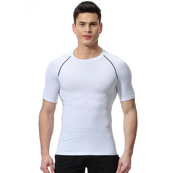 Summer High Elastic Quick-Drying Sports Tight-Fitting Short-Sleeve T-Shirt