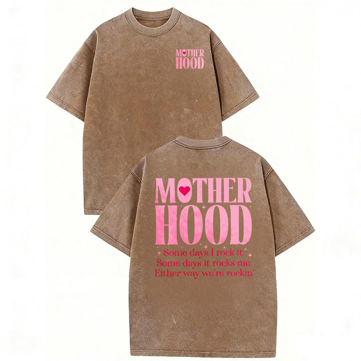 Vintage Motherhood Oversized Tee | Mom Life Graphic Shirt