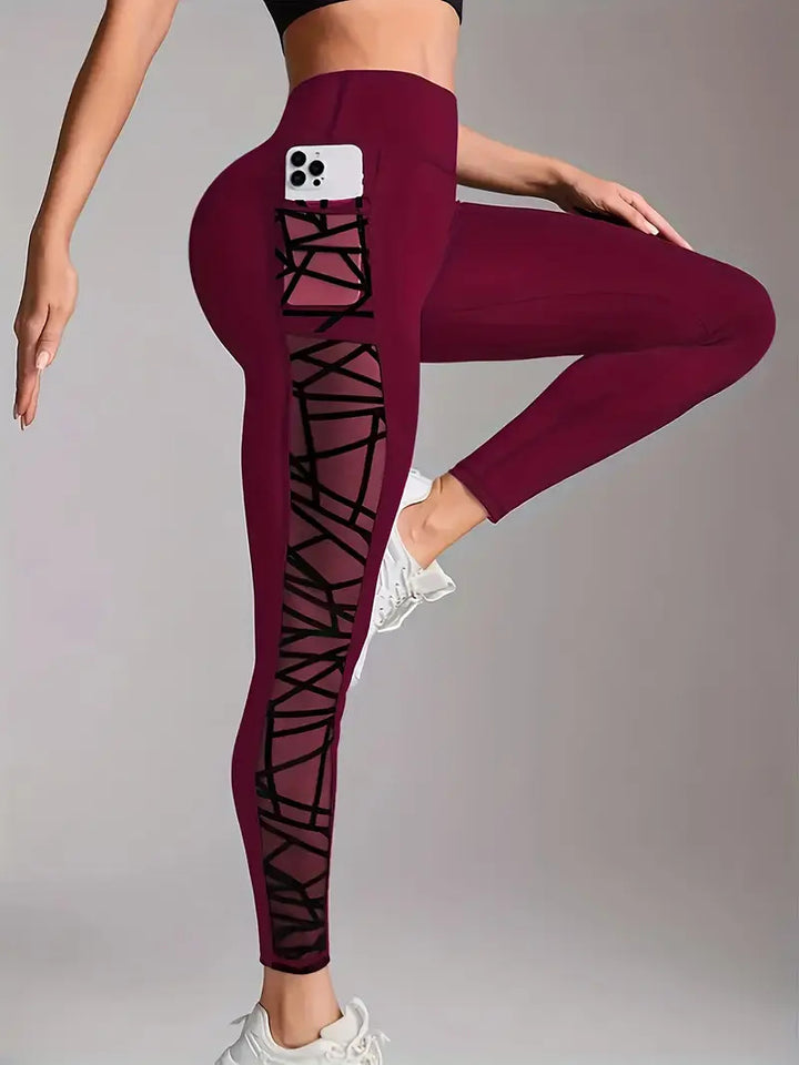 Lace Up Active Mesh Workout Pocket Leggings