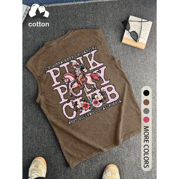 Retro Pink Pony Club Tank Top | Western Style Vintage Tee