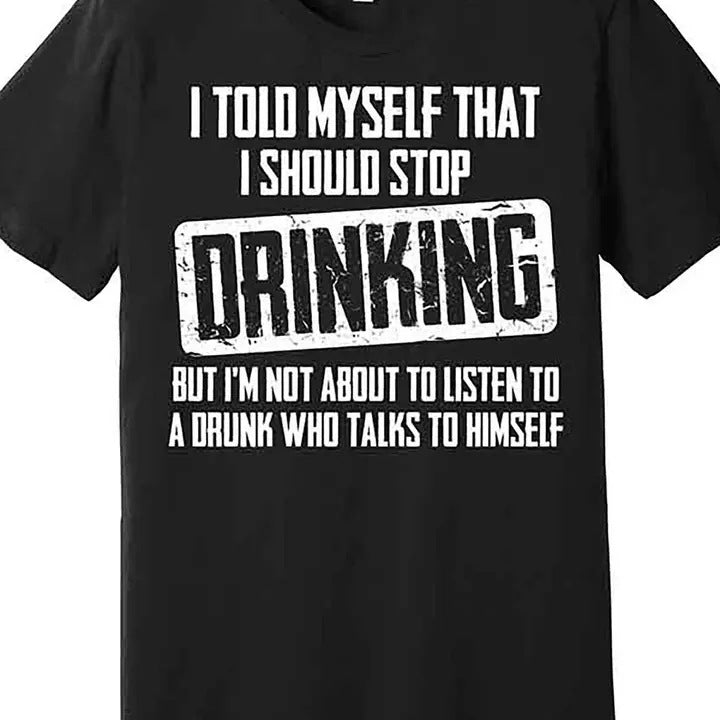 Funny “I Should Stop Drinking” Men’s Graphic T-Shirt – Black Short Sleeve Heavyweight 100% Cotton Tee